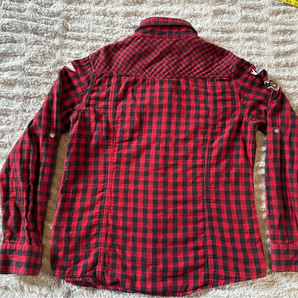 Harley Davidson Women’s Plaid Button Down Shirt L Red Black Patch Logo 2012 - Picture 14 of 14